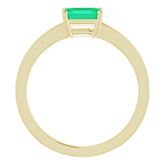 14K Yellow Lab-Grown Emerald Ring